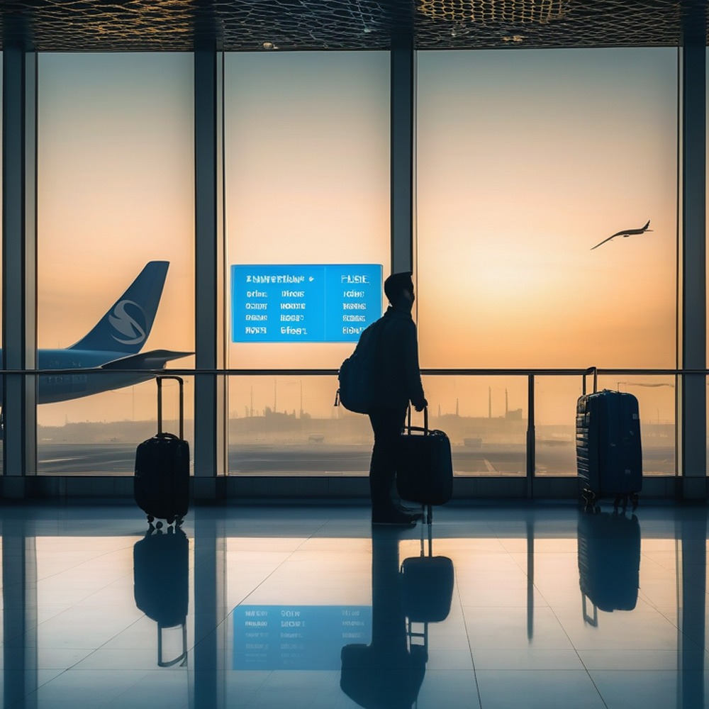 A traveler at Istanbul Airport