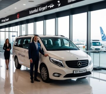 Luxury vehicle from VIP Turkey Transfer at Istanbul Airport arrivals area.